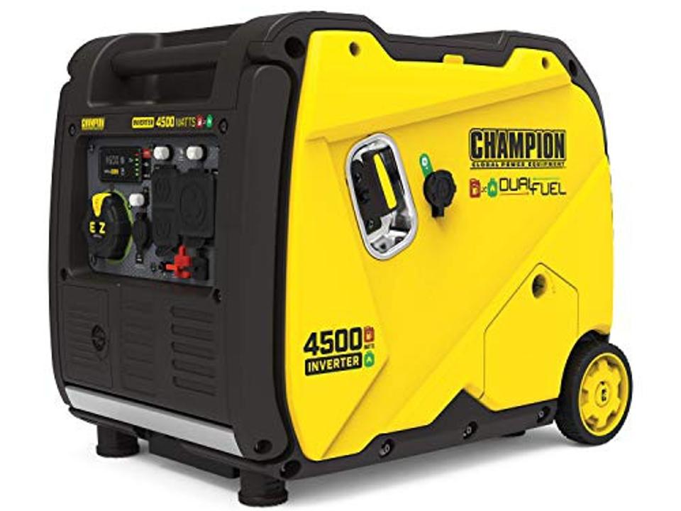 Champion 4500 Dual Fuel Portable Generator on a white background.