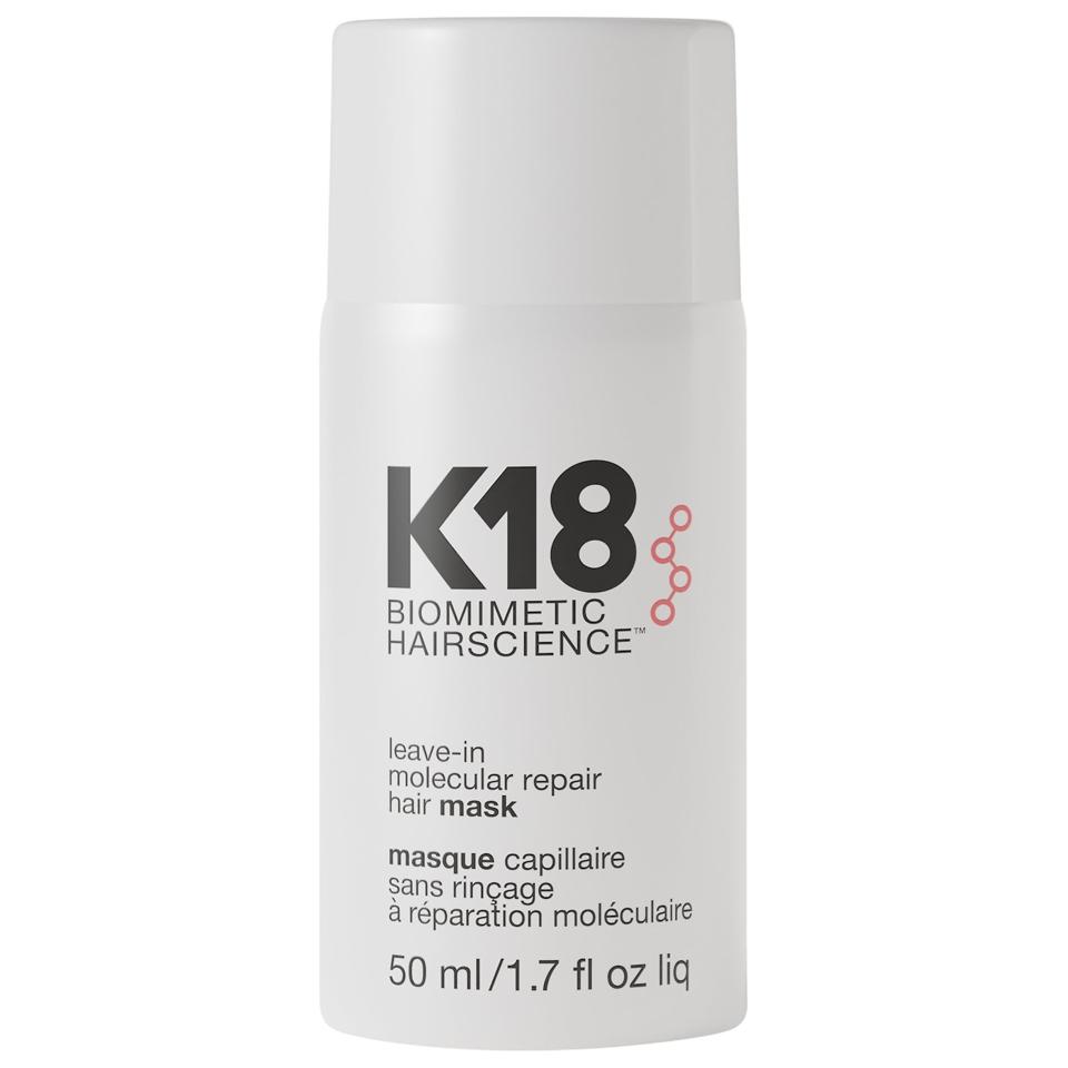 K18 Leave-In Molecular Repair Hair Mask on white background.