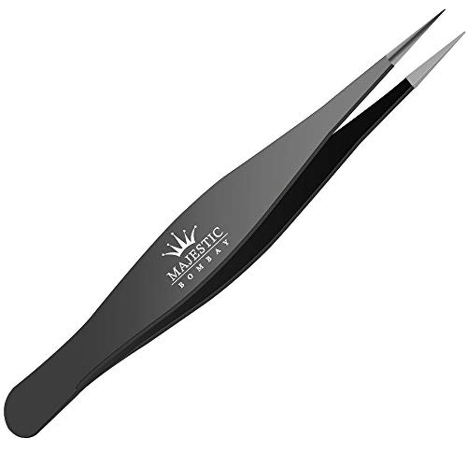 Majestic Bombay Surgical Tweezers for Ingrown Hairs, Splinters, Ticks & Glass Removal