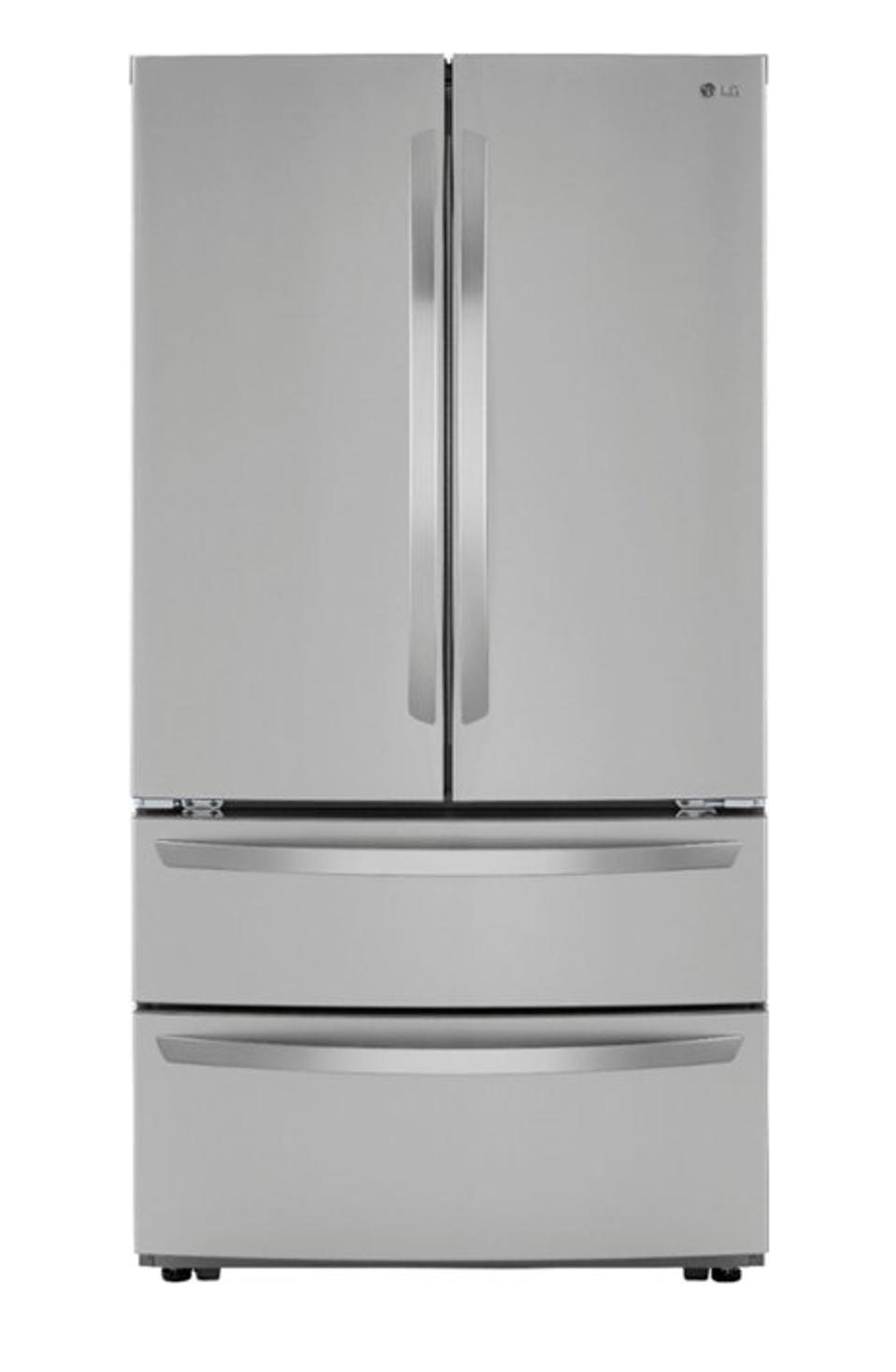 Product shot of a LG 4-Door French Door Counter-Depth Refrigerator with Double Freezer