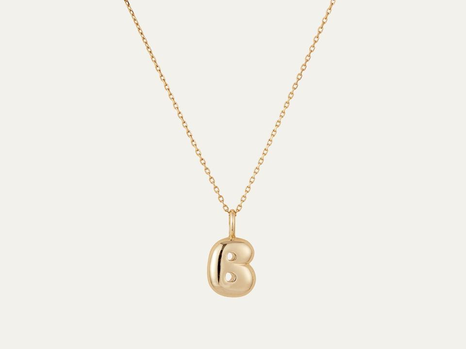 Jenny Bird 14K Gold Bubble Letter Necklace