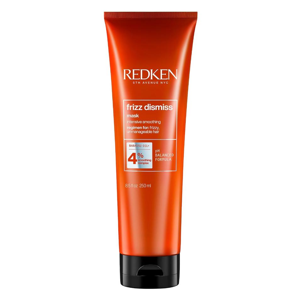 Redken Frizz Dismiss Mask Intense Smoothing Treatment on white background.