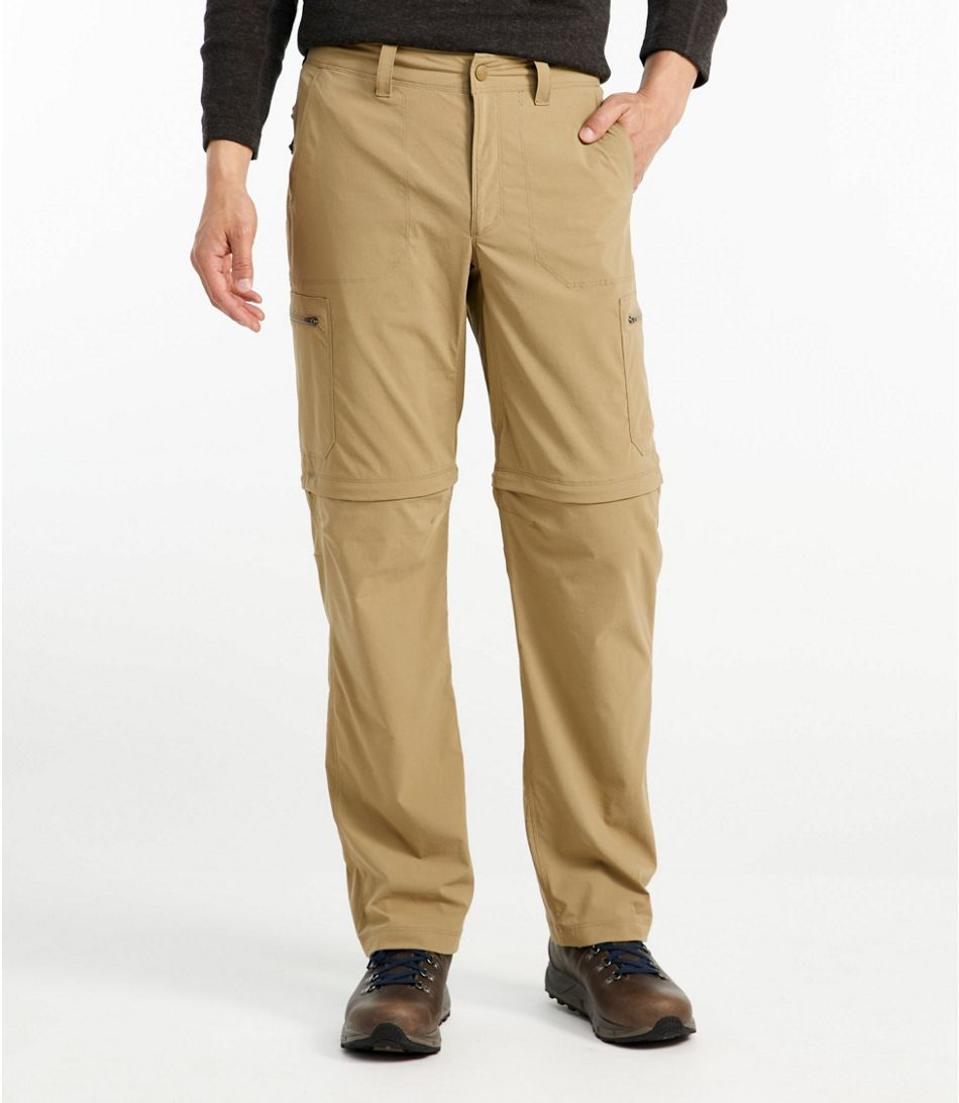 L.L.Bean Men's Water-Resistant Cresta Hiking Zip-Off Pants on model