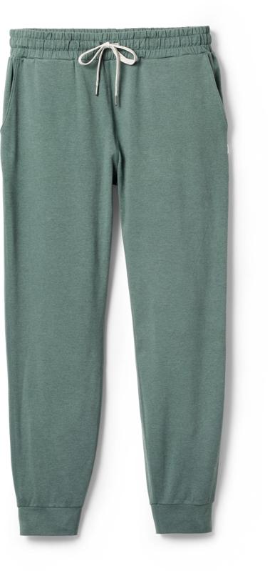 Women's Vuori Performance Jogger Pants in the Lake Heather colorway on a white background.