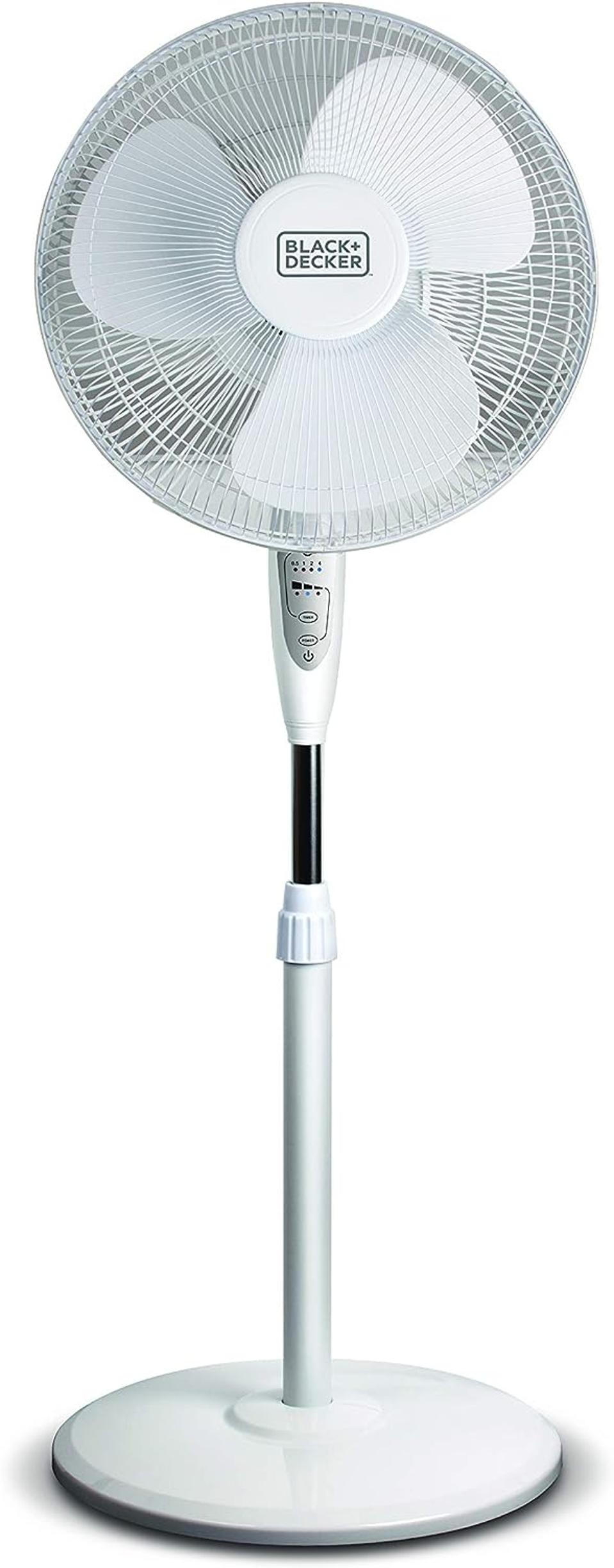 Best Oscillating Fan: BLACK+DECKER 16" Stand Fan with Remote, White