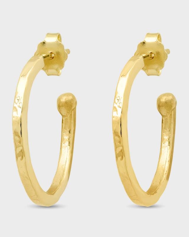 Jennifer Meyer 18k Small Hammered Bangle Hoop Earrings