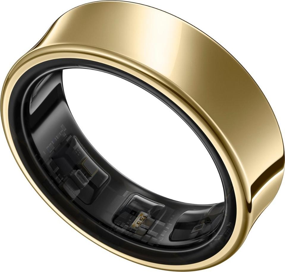 The Samsung Galaxy Ring in gold on a white background