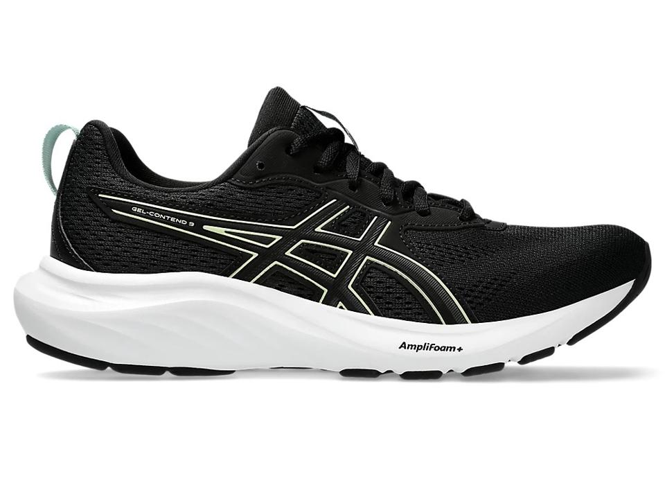 ASICS Gel-Contend 9 treadmill running shoe in black and white