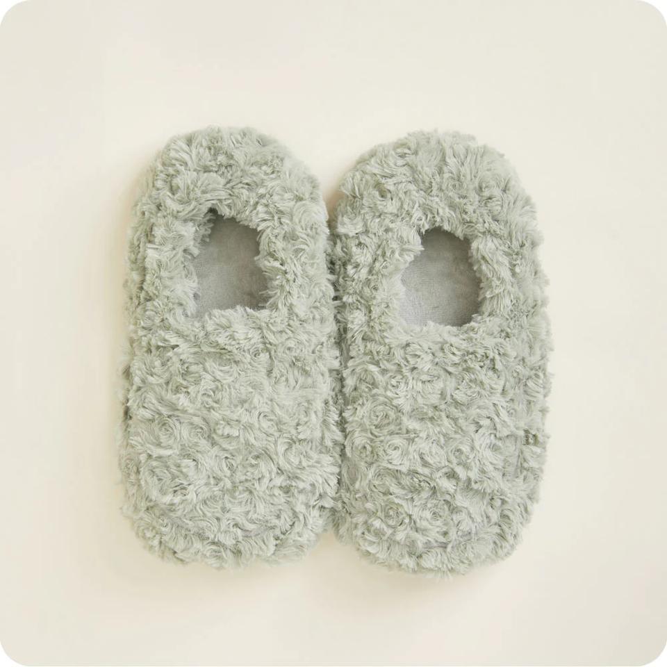 Warmies Curly Sage Green Slippers