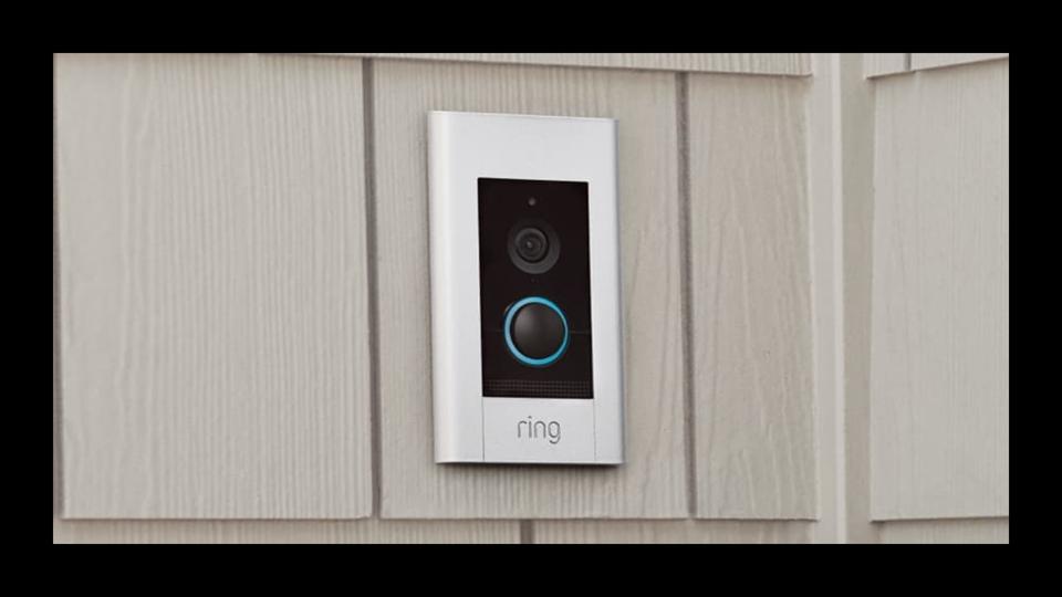 A Ring Video Doorbell installed on a house.