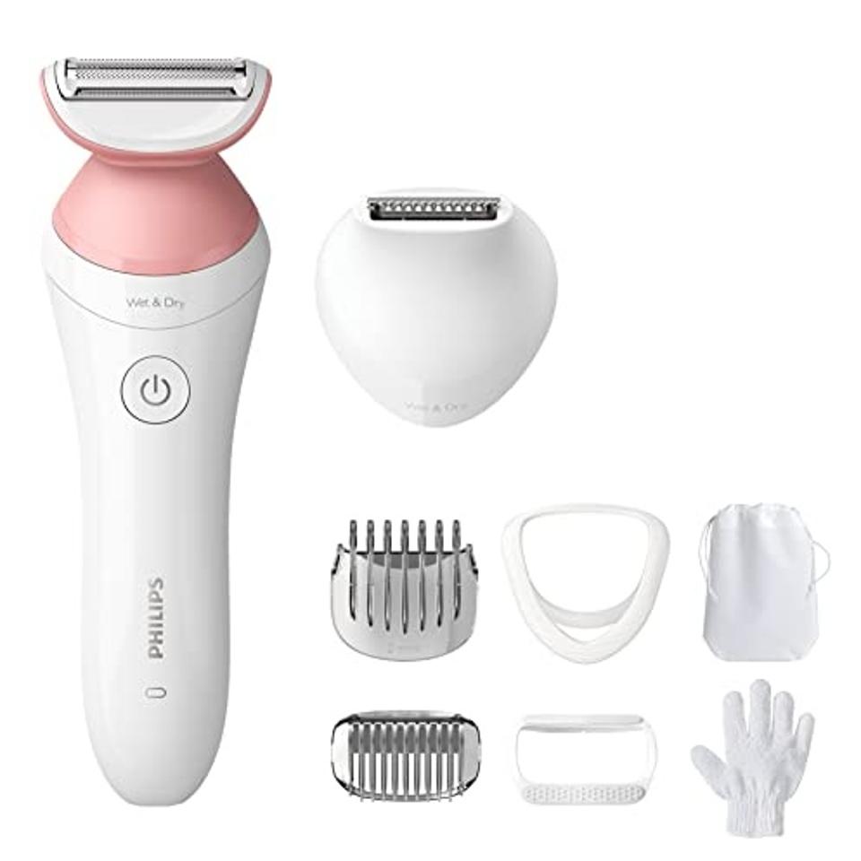 Philips Beauty Lady Electric Shaver Series 6000, Cordless with 7 Accessories, BRL146/00, White