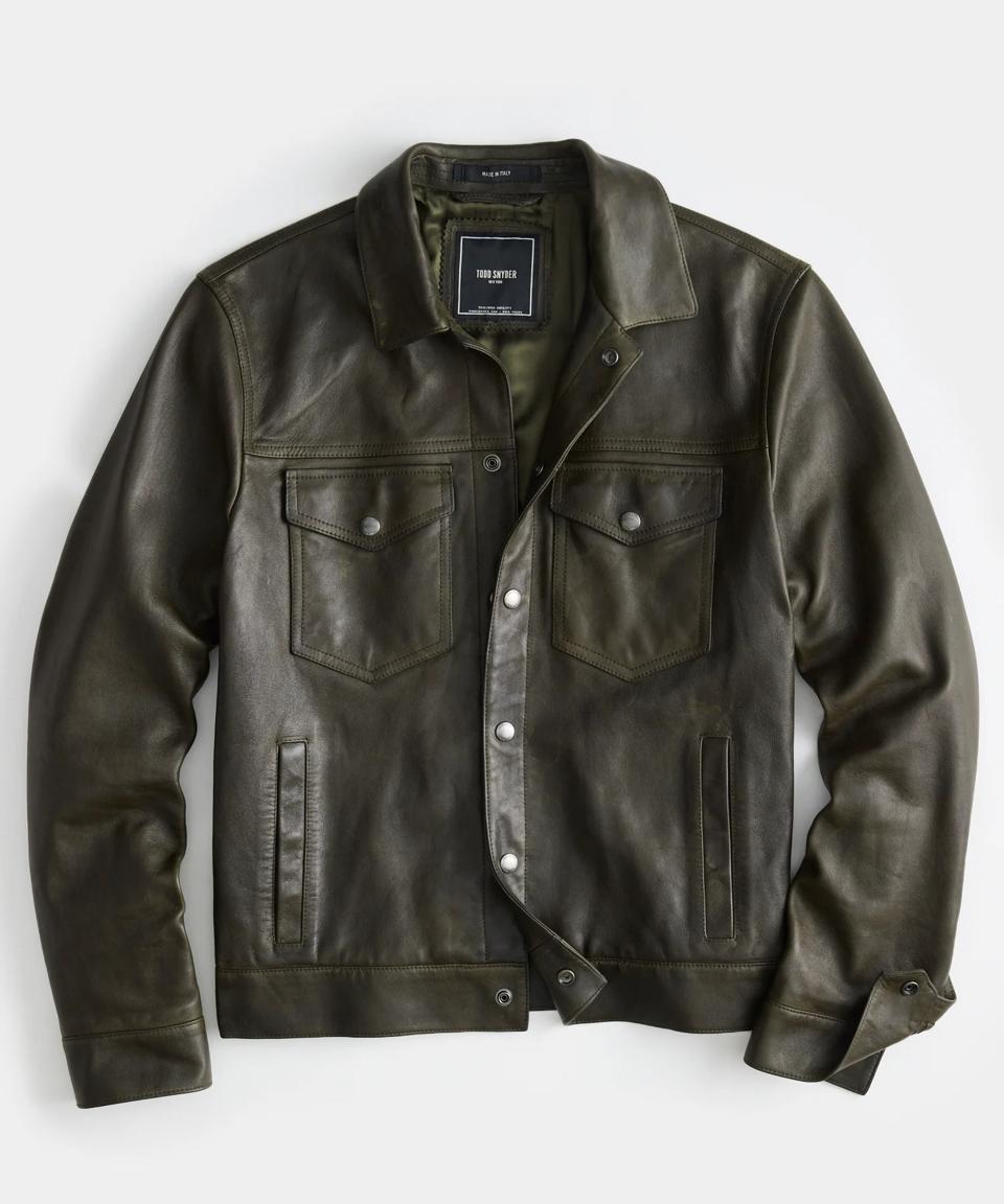 Todd Synder Italian Burnished Leather Dylan Jacket 