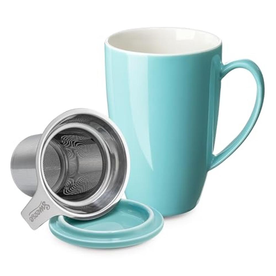 Sweese Tea Cup with Infuser and Lid against a white background