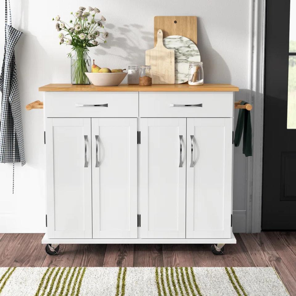 Lark Manor Kitchen Island against a white wall