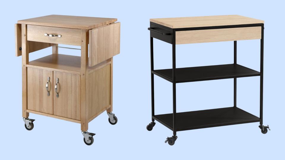 Two kitchen carts against a light backdrop