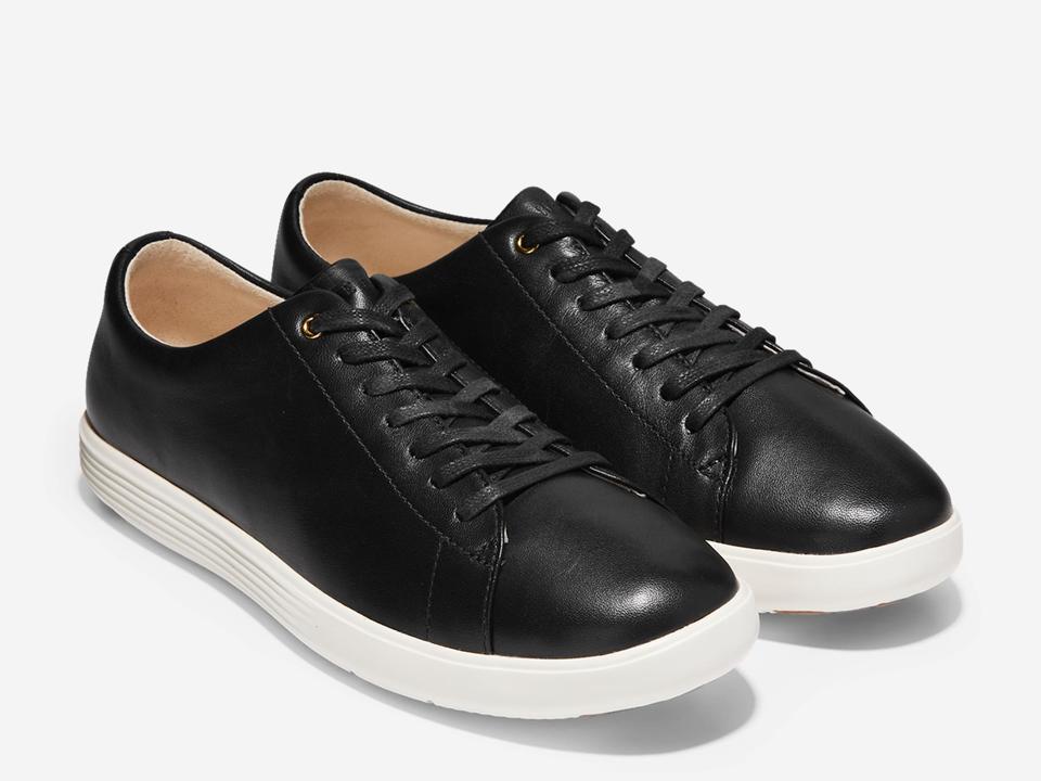 Black leather Cole Haan Grand Crosscourt Sneakers.