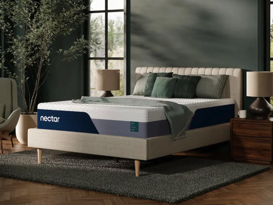 Lifestyle image of the Nectar Premier Mattress in a bedroom.