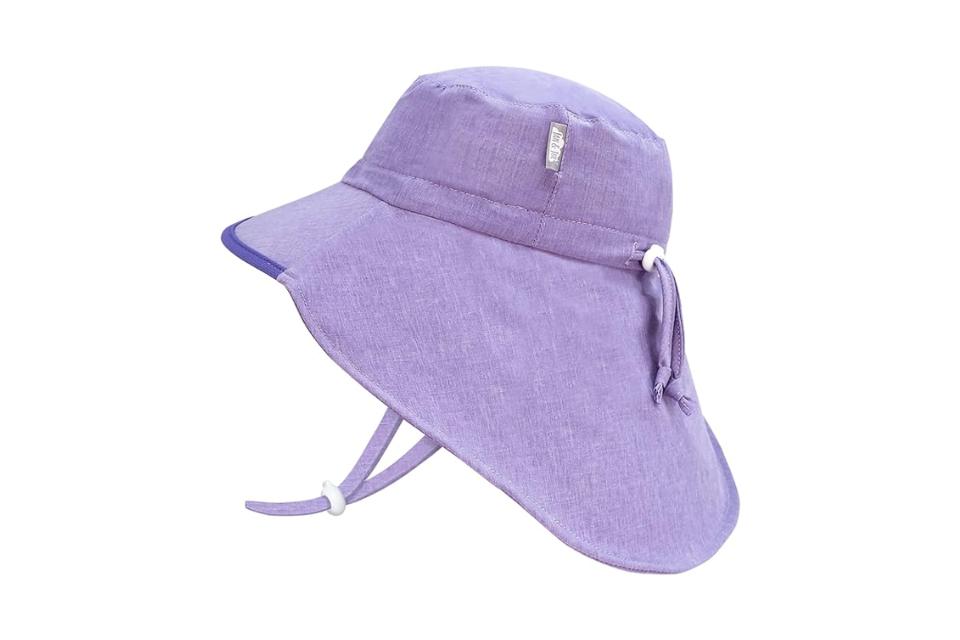 Jan & Jul Adjustable Quick-Dry Sun Hat in purple on a white background