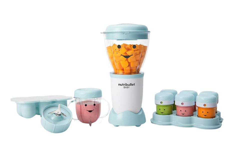 NutriBullet Baby Complete Food-Making System and containers on a white background