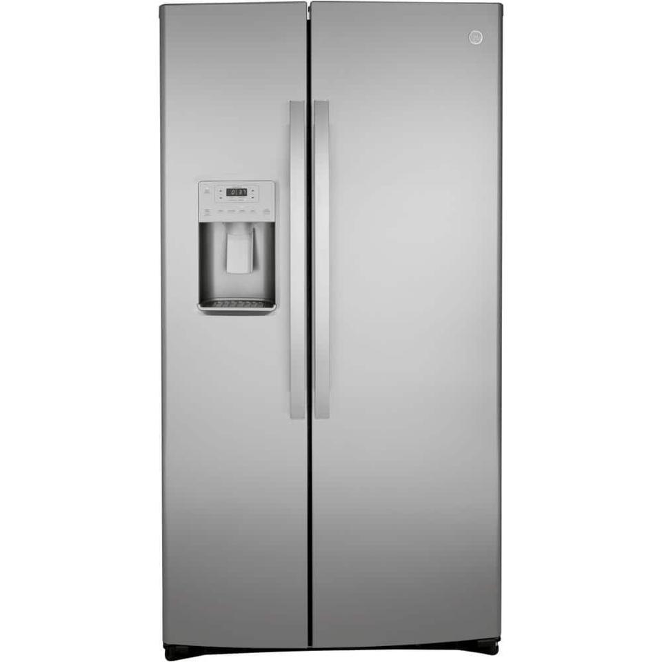 Best Side-By-Side Refrigerator: GE 21.8 cu. ft. Side by Side Refrigerator in Fingerprint Resistant Stainless Steel, Counter Depth GZS22IYNFS