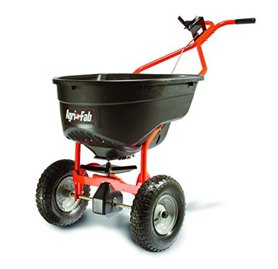 Best Fertilizer Spreader: Agri-Fab 45-0462 Push Broadcast Spreader,Orange & Black,130-lb Capacity