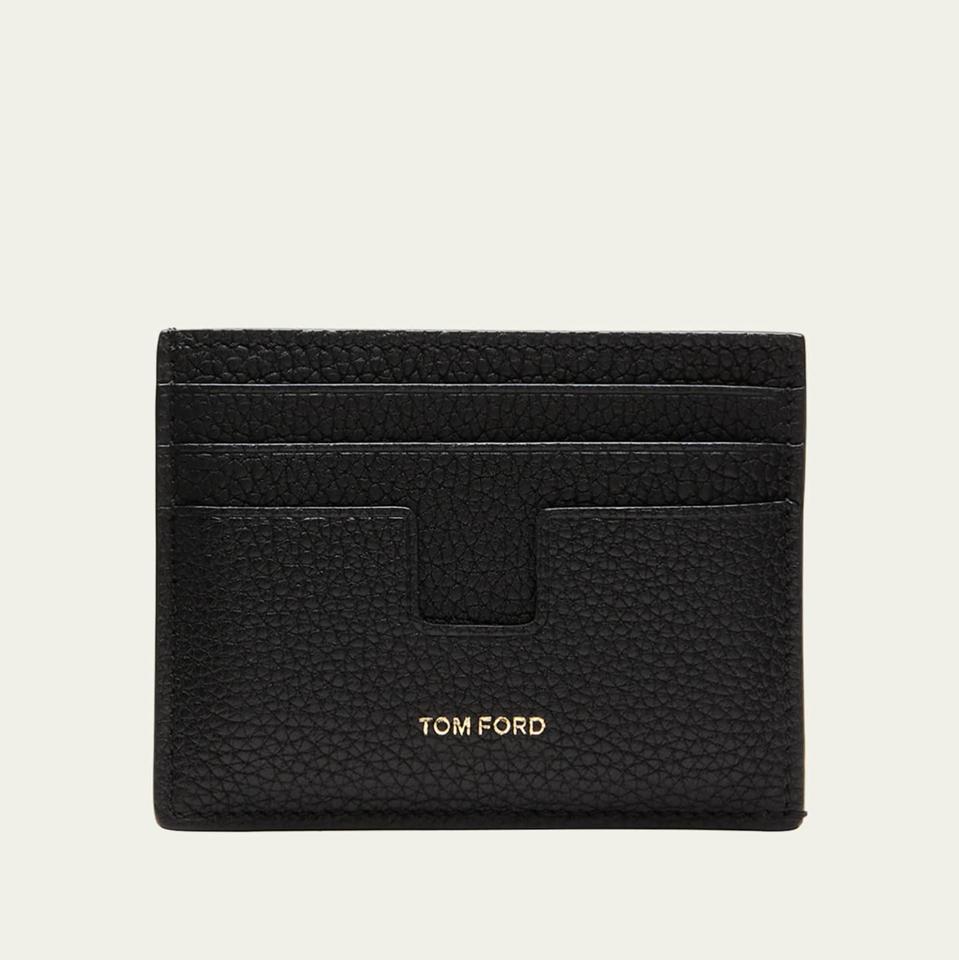 TOM FORD T-Line Soft Grain Leather Card Holder