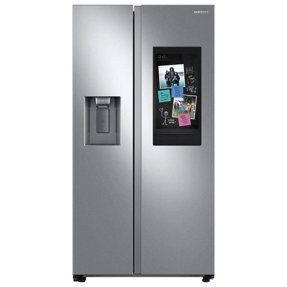 Best Side-By-Side Refrigerator: Samsung 35.9 in. 26.7 cu. ft. Standard Depth Side-by-Side Refrigerator in Stainless Steel with Smudge-Proof Finish RS27T5561SR