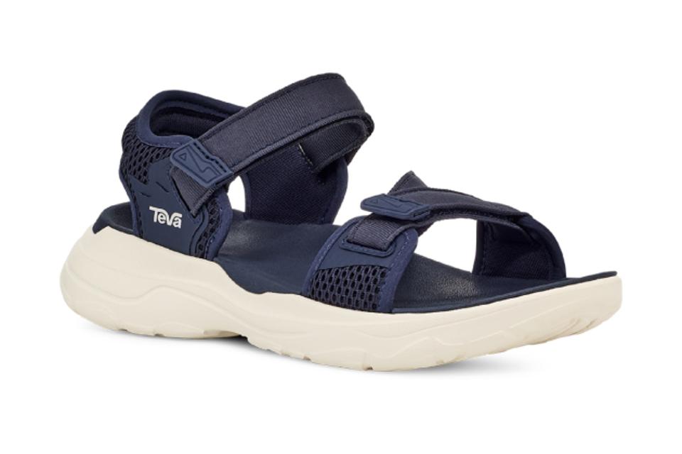 Blue Teva Zymic Sandal against a white background. 