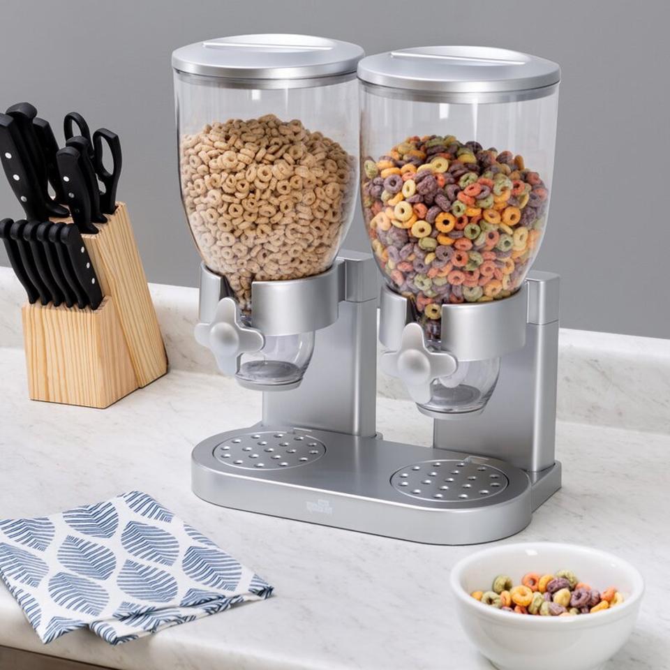 Pantry Organization: Zevro Silver Double Cereal Dispenser