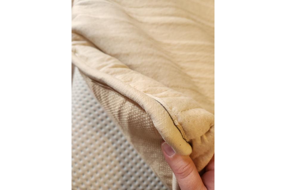 A close up of the Birch Plus Organic Mattress Topper