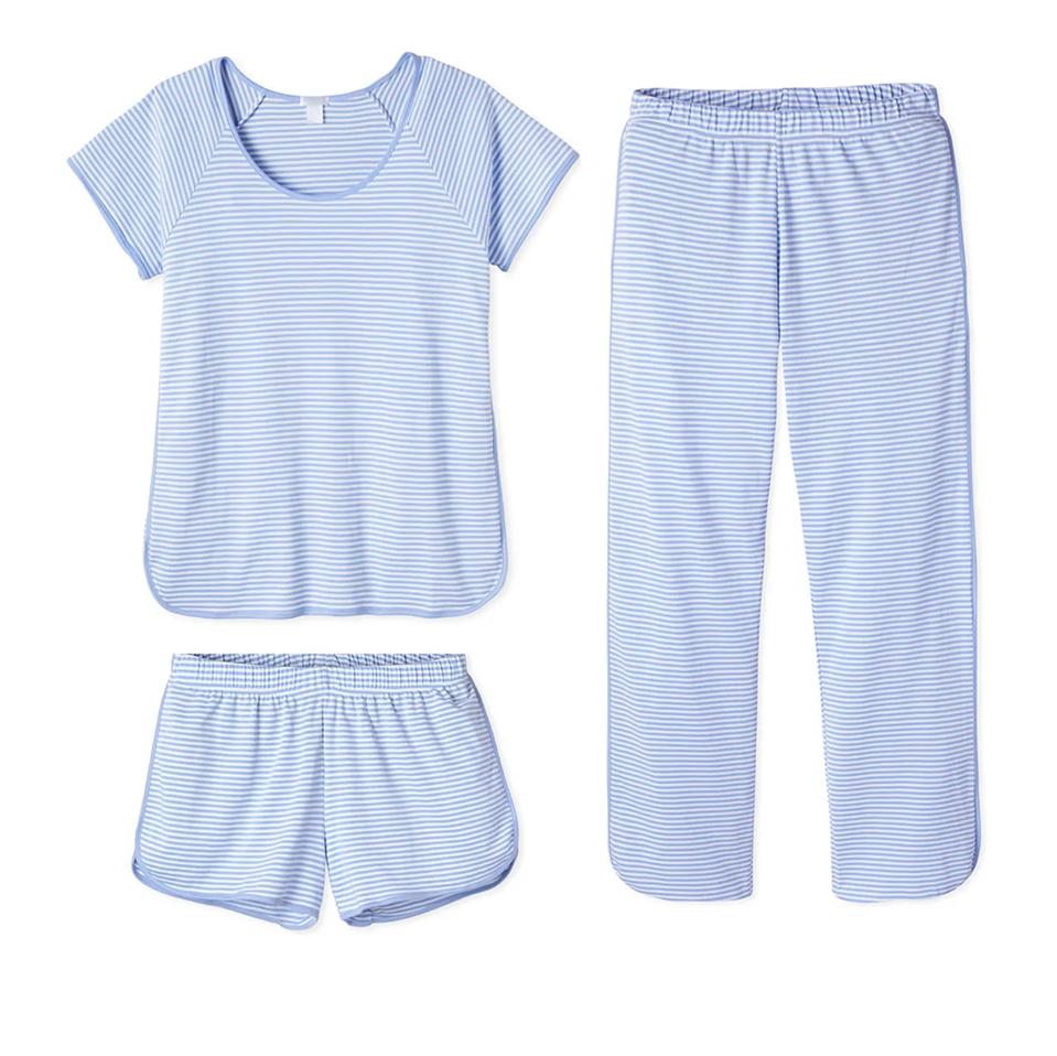 Lake Hydrangea Pajama Set on white background