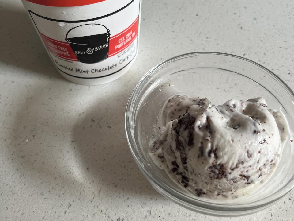 Salt & Straw's Freckled Mint Chocolate Chip ice cream.