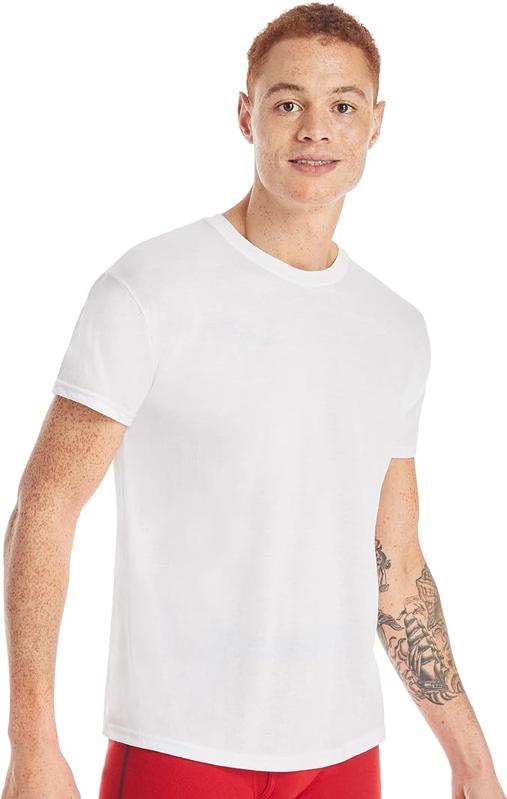 Hanes Mens Moisture-wicking Crewneck Performance Undershirt, 5-pack, White, X-Large US