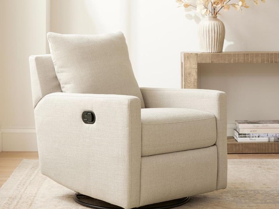 Pottery Barn Ayden Square Arm Upholstered Swivel Recliner