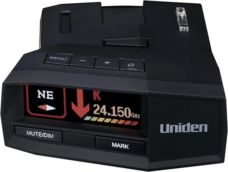 Uniden R8 Extreme Long Range Radar Detector on a white background